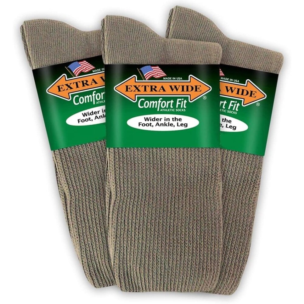 Comfort Fit Athletic Crew Mid-Calf Socks for Men and Women, For Wide Feet Pick y